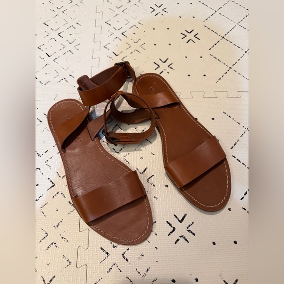 Madewell‎ The Boardwalk Leather Sandals Women's Size 7 Ankle Strap Like New - Picture 4 of 8